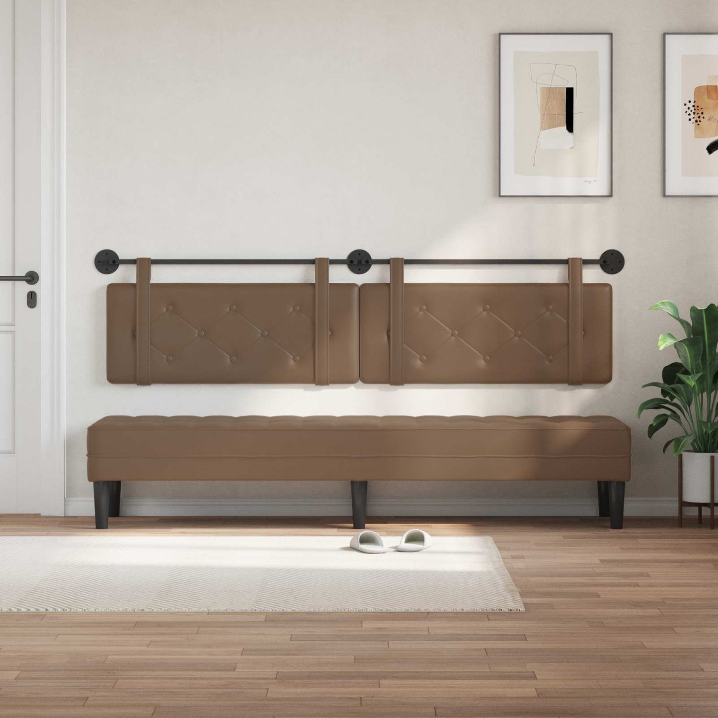 Testata appesa Cappuccino 210 x 55 x 5 cm Pelle Sintetica