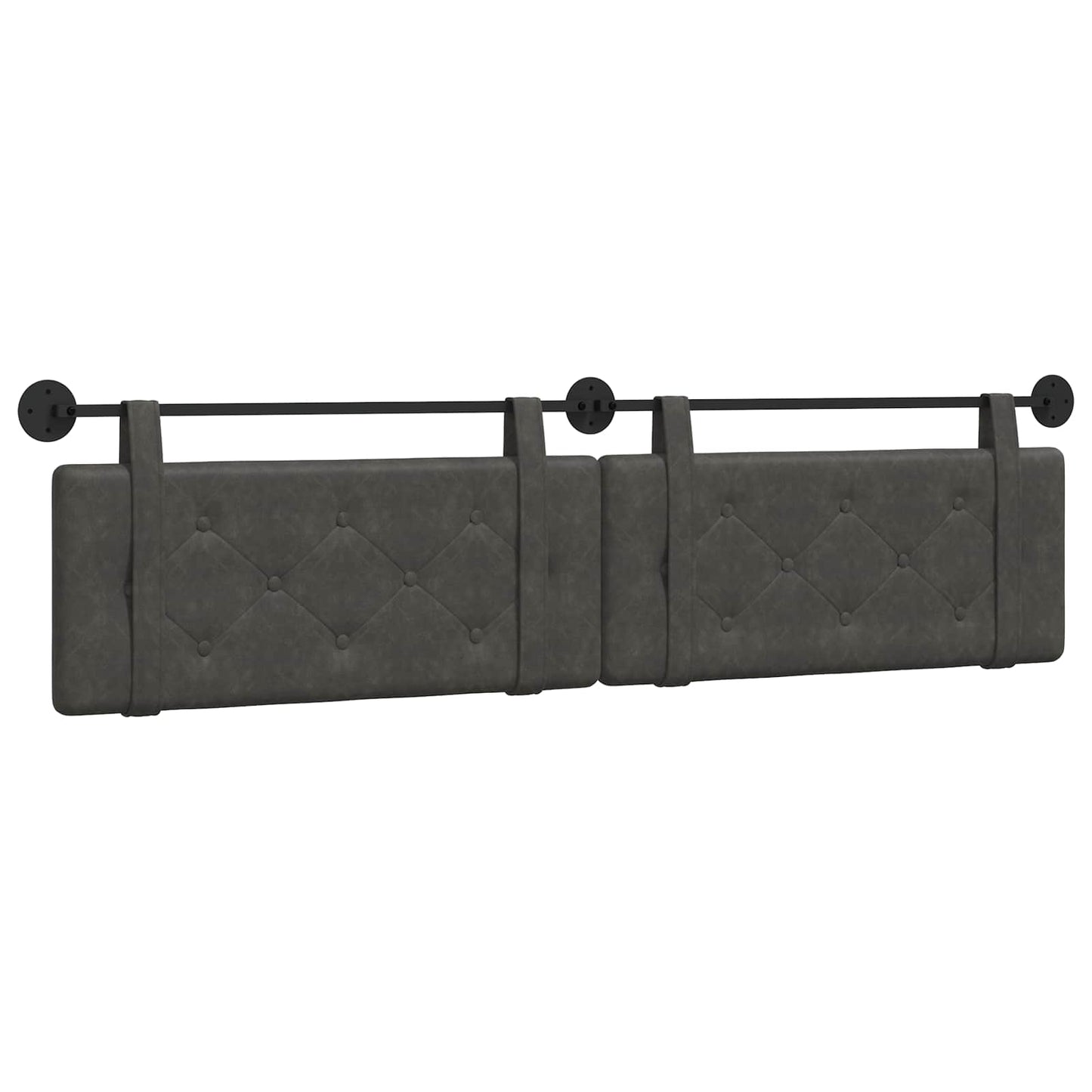 Testata appesa Nero 210 x 55 x 5 cm PU Antico
