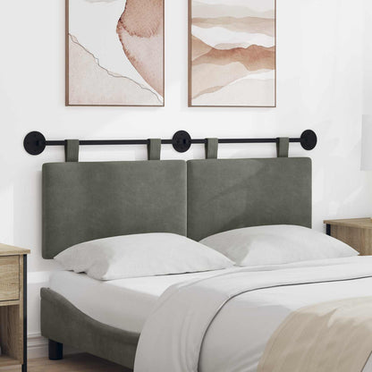 Testata appesa Grigio chiaro 150 x 55 x 5 cm Tessuto in Cords
