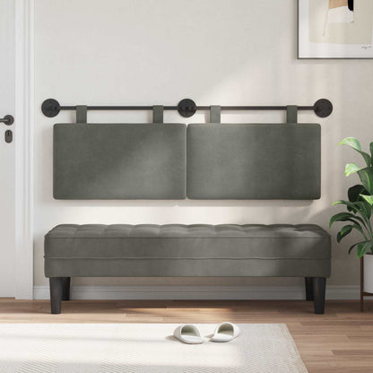 Testata appesa Grigio chiaro 150 x 55 x 5 cm Tessuto in Cords