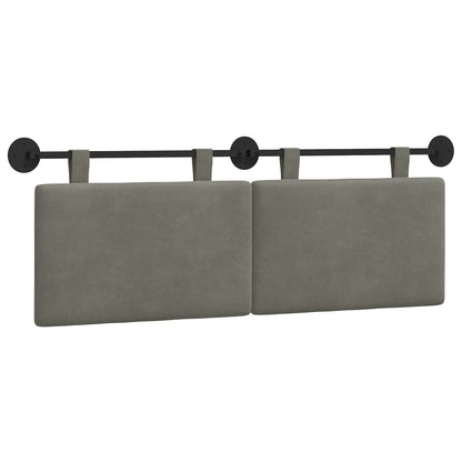 Testata appesa Grigio chiaro 150 x 55 x 5 cm Tessuto in Cords
