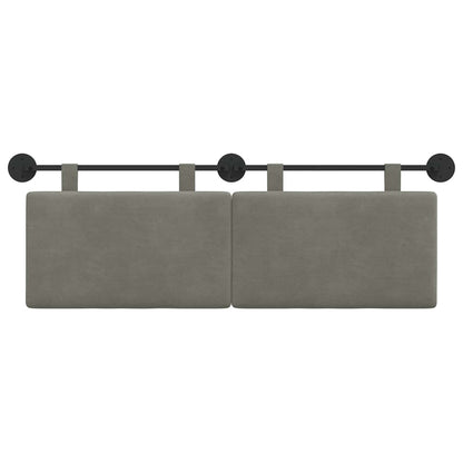 Testata appesa Grigio chiaro 150 x 55 x 5 cm Tessuto in Cords