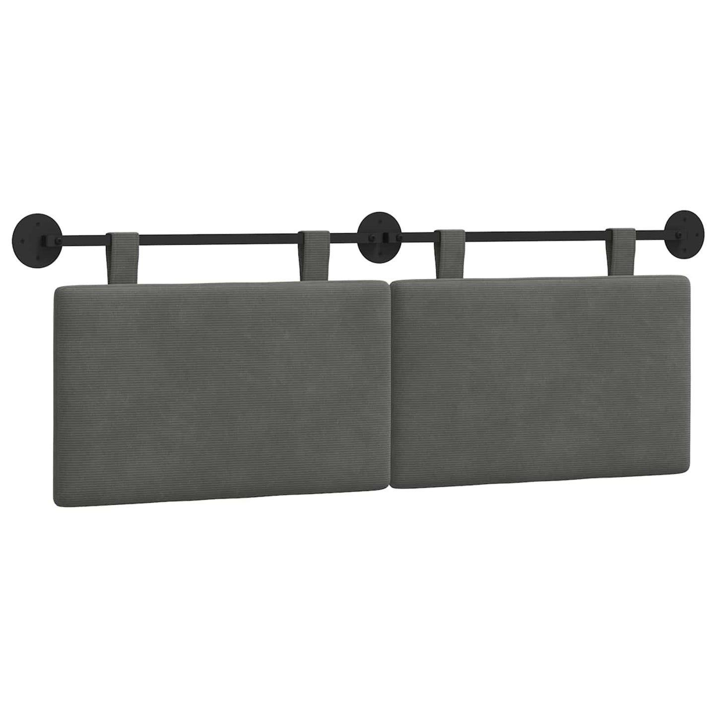 Testata appesa Grigio scuro 150 x 55 x 5 cm Tessuto in Cords