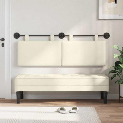 Testata appesa Crema 150 x 55 x 5 cm Tessuto in Cords