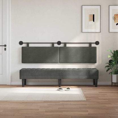 Testata appesa Grigio scuro 190 x 55 x 5 cm Tessuto in Cords