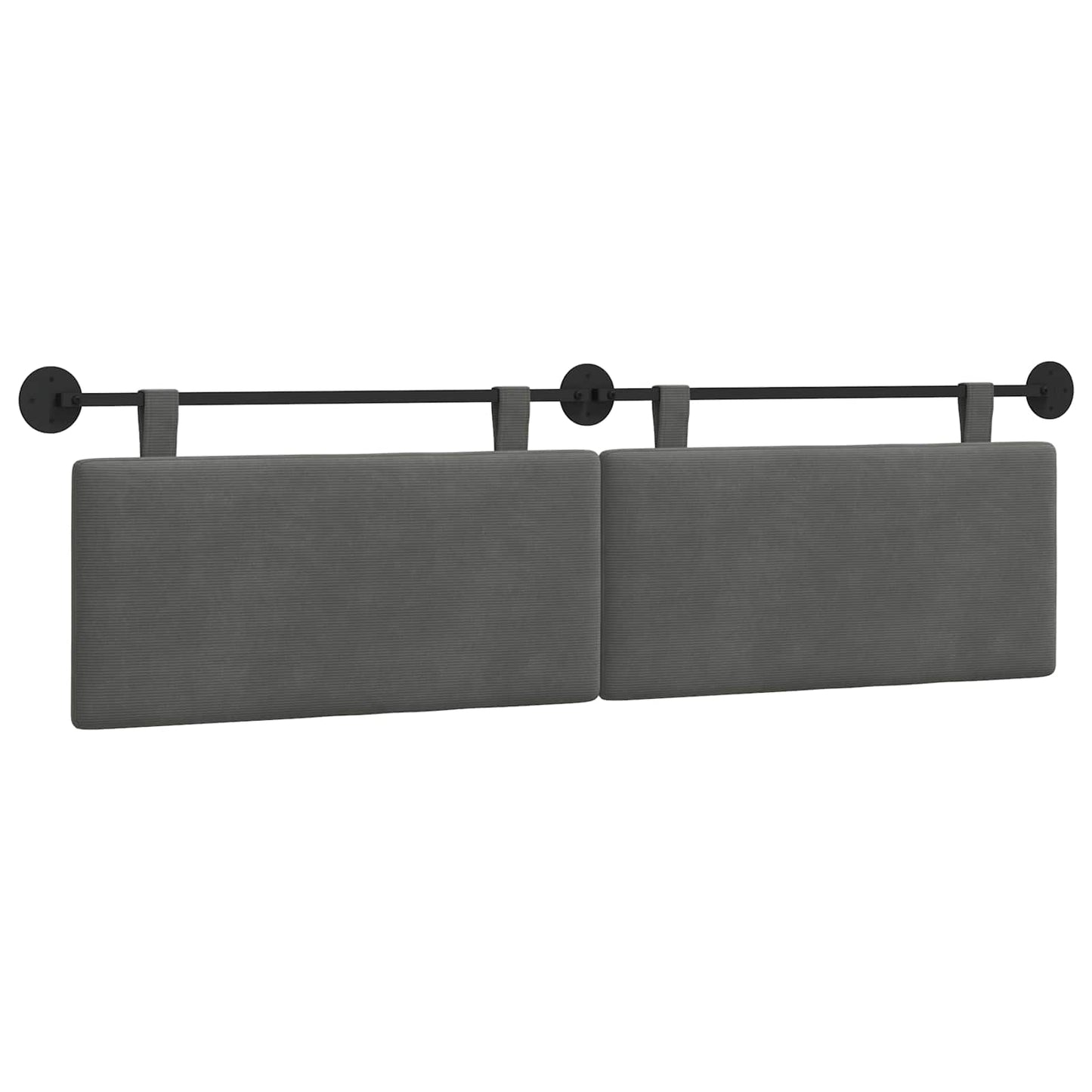 Testata appesa Grigio scuro 190 x 55 x 5 cm Tessuto in Cords