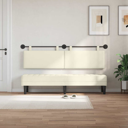 Testata appesa Crema 190 x 55 x 5 cm Tessuto in Cords
