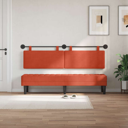 Testata appesa Rosso Arancio 190 x 55 x 5 cm Tessuto in Cords