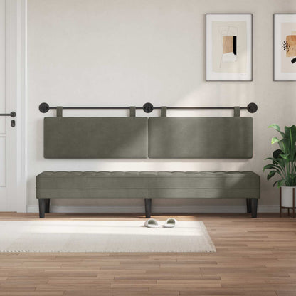Testata appesa Grigio chiaro 210 x 55 x 5 cm Tessuto in Cords