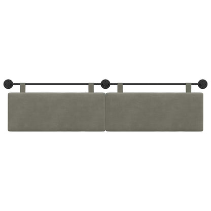 Testata appesa Grigio chiaro 210 x 55 x 5 cm Tessuto in Cords