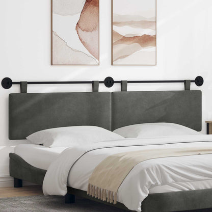 Testata appesa Grigio scuro 210 x 55 x 5 cm Tessuto in Cords
