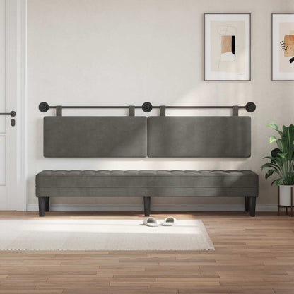 Testata appesa Grigio scuro 210 x 55 x 5 cm Tessuto in Cords