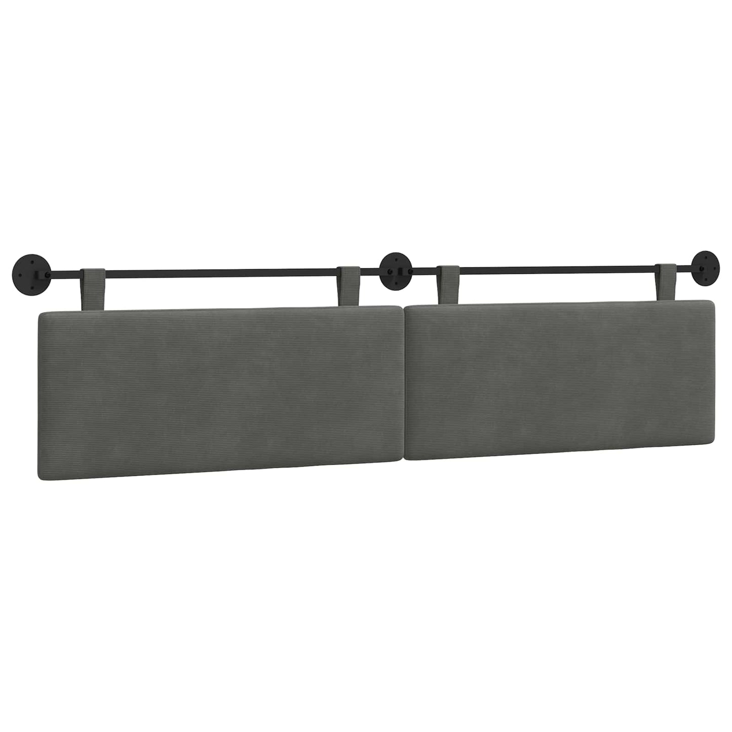 Testata appesa Grigio scuro 210 x 55 x 5 cm Tessuto in Cords