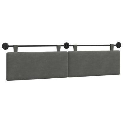 Testata appesa Grigio scuro 210 x 55 x 5 cm Tessuto in Cords