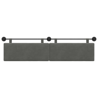 Testata appesa Grigio scuro 210 x 55 x 5 cm Tessuto in Cords