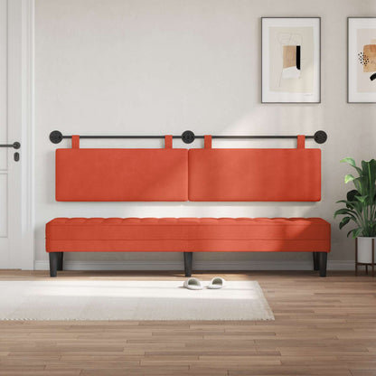 Testata appesa Rosso Arancio 210 x 55 x 5 cm Tessuto in Cords