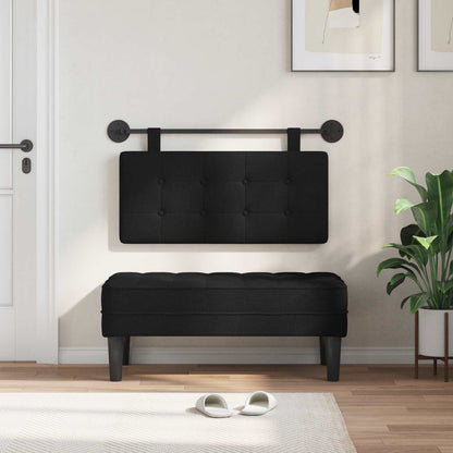Testata appesa Montaggio a parete Nero 90 x 55 x 5 cm Tessuto