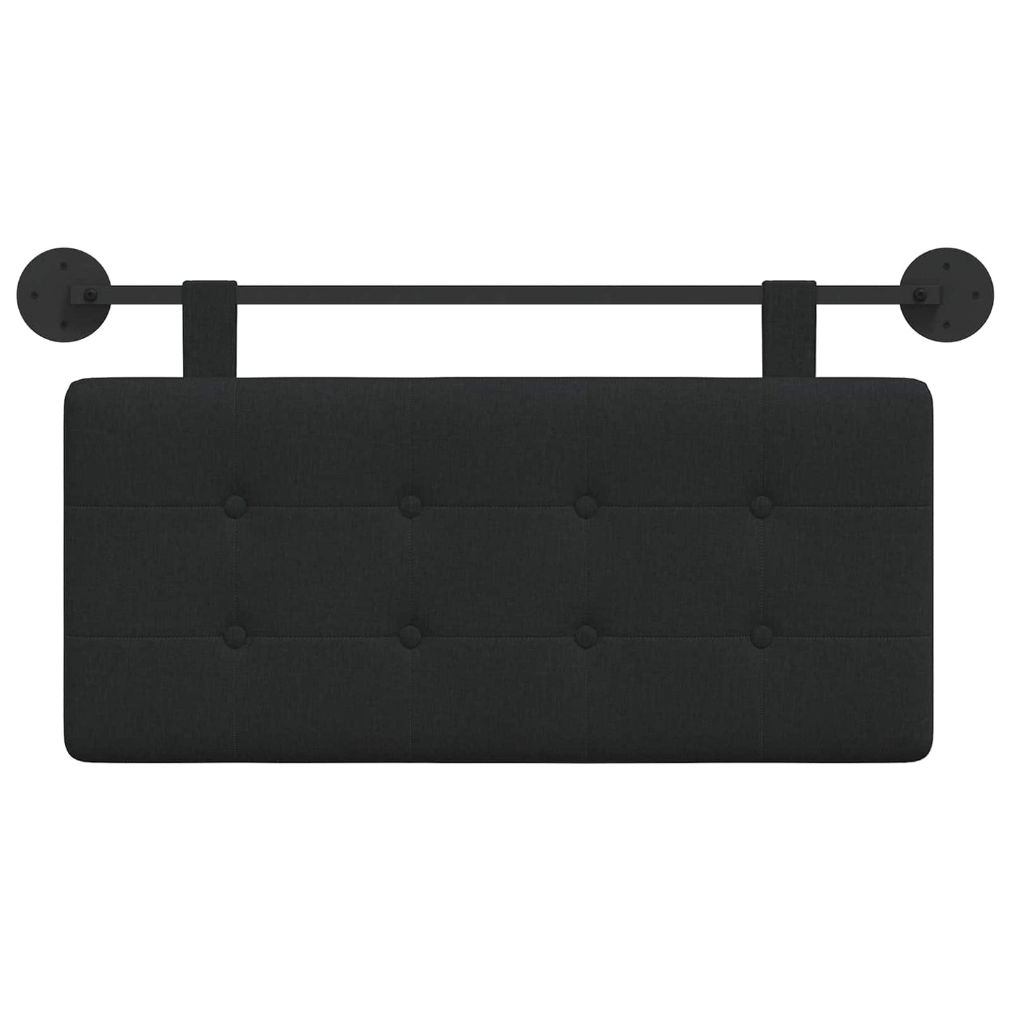 Testata appesa Montaggio a parete Nero 90 x 55 x 5 cm Tessuto