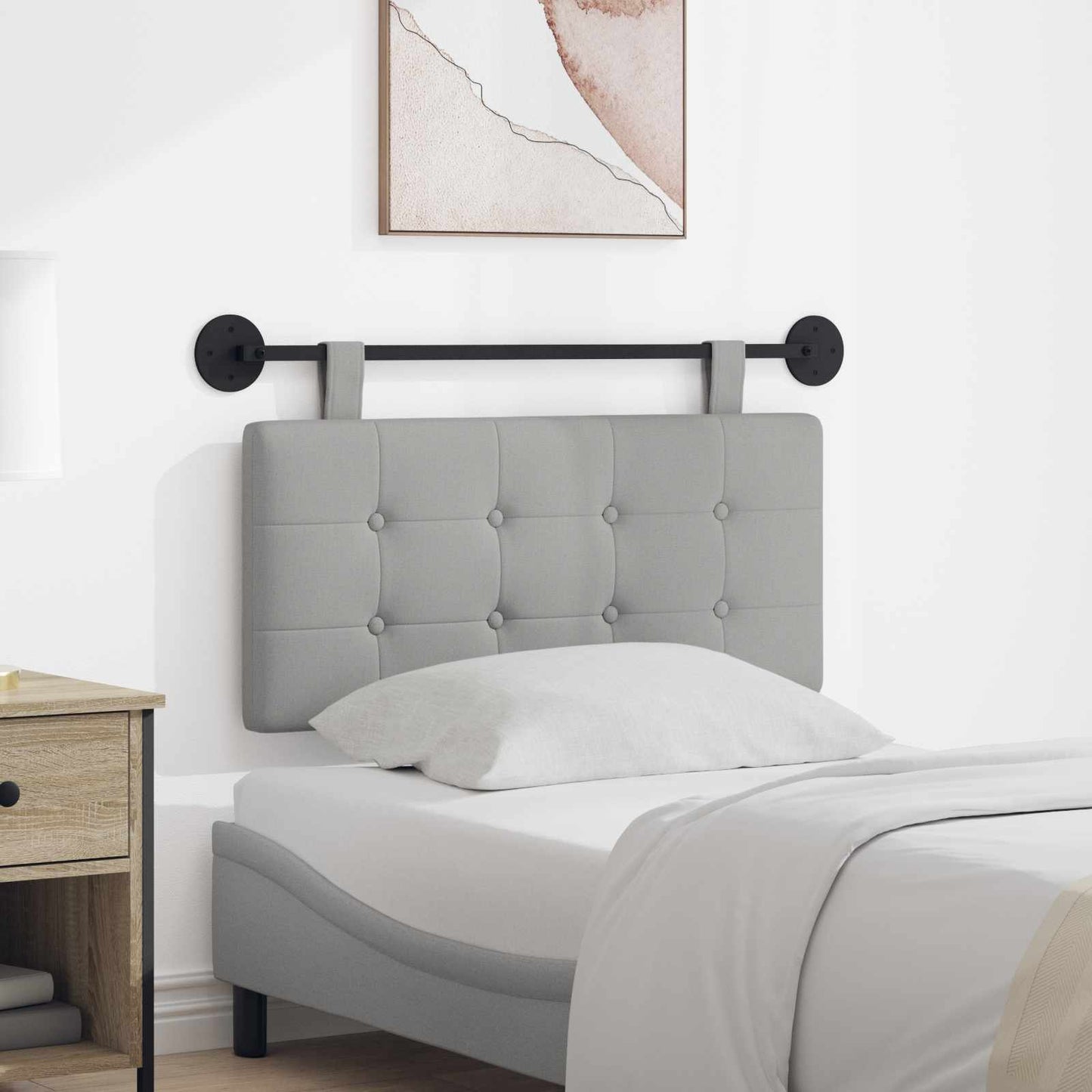 Testata appesa Grigio Nuvola 100 x 55 x 5 cm Tessuto
