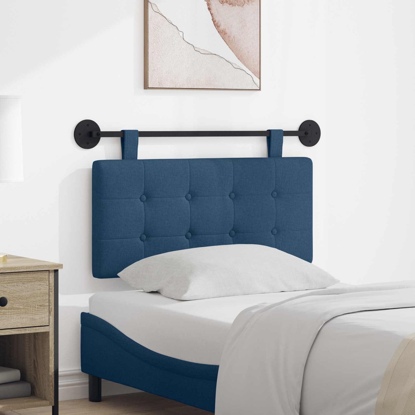 Testata appesa Montaggio a parete Blu 100 x 55 x 5 cm Tessuto
