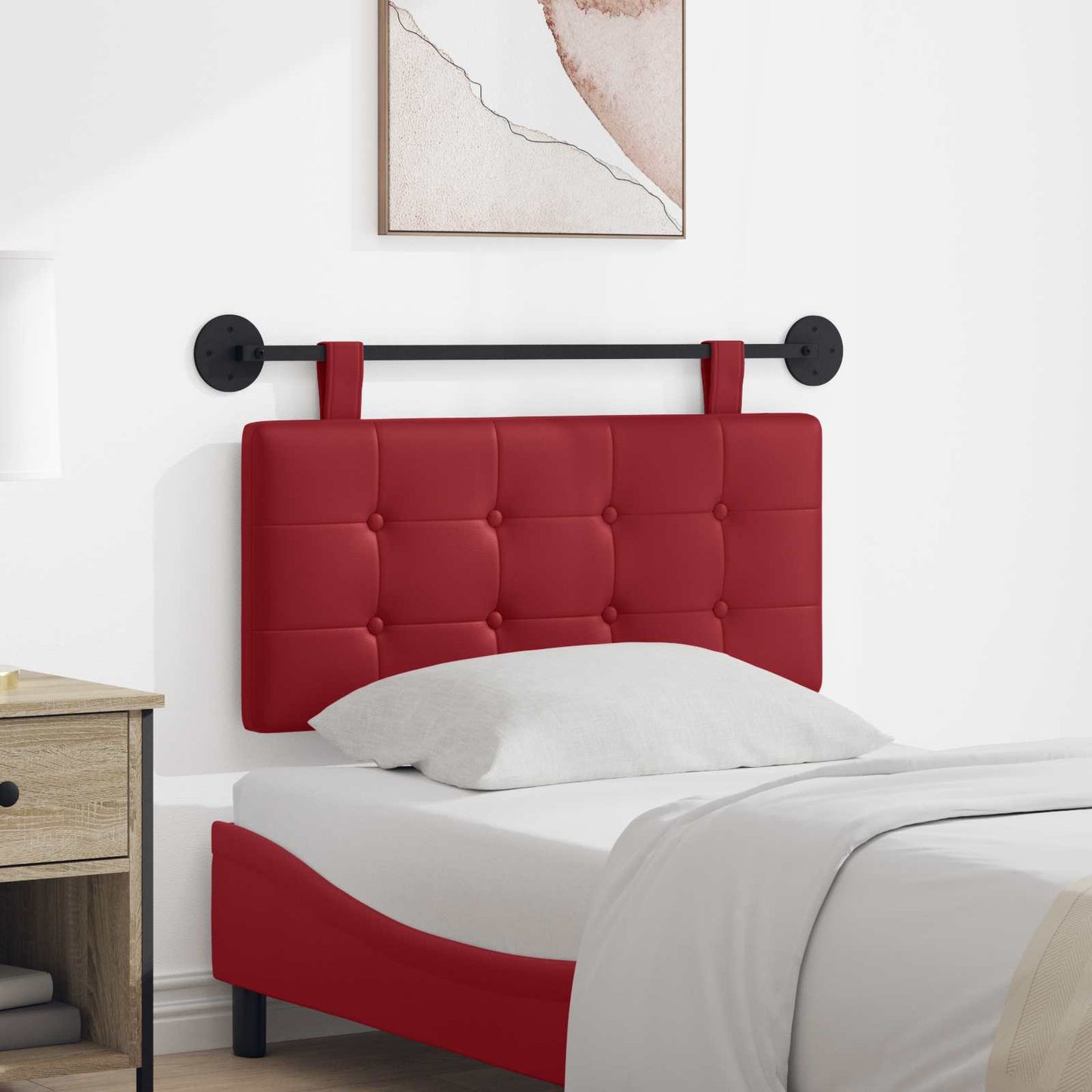 Testata appesa Rosso Vino 100 x 55 x 5 cm Pelle Sintetica