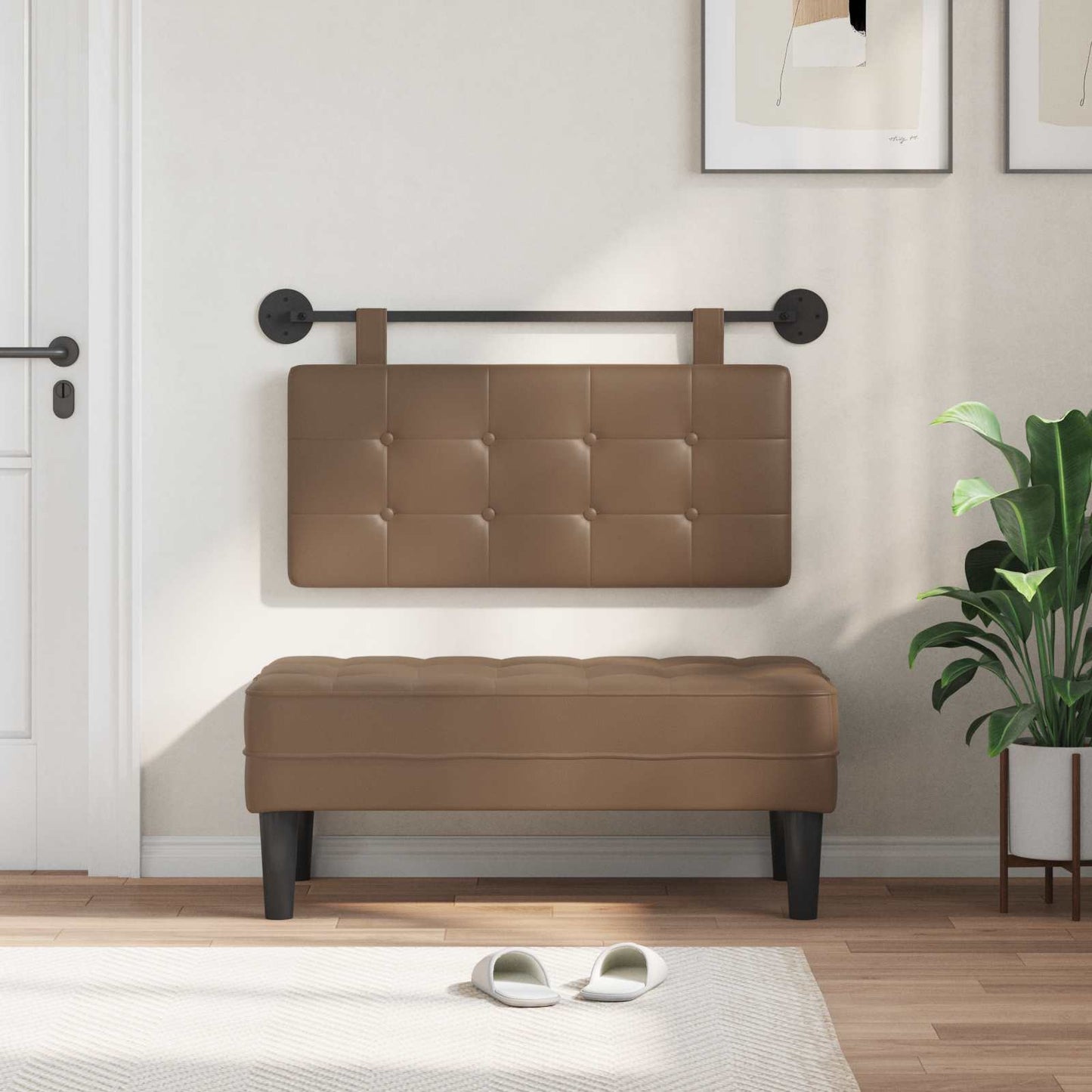 Testata appesa Cappuccino 100 x 55 x 5 cm Pelle Sintetica