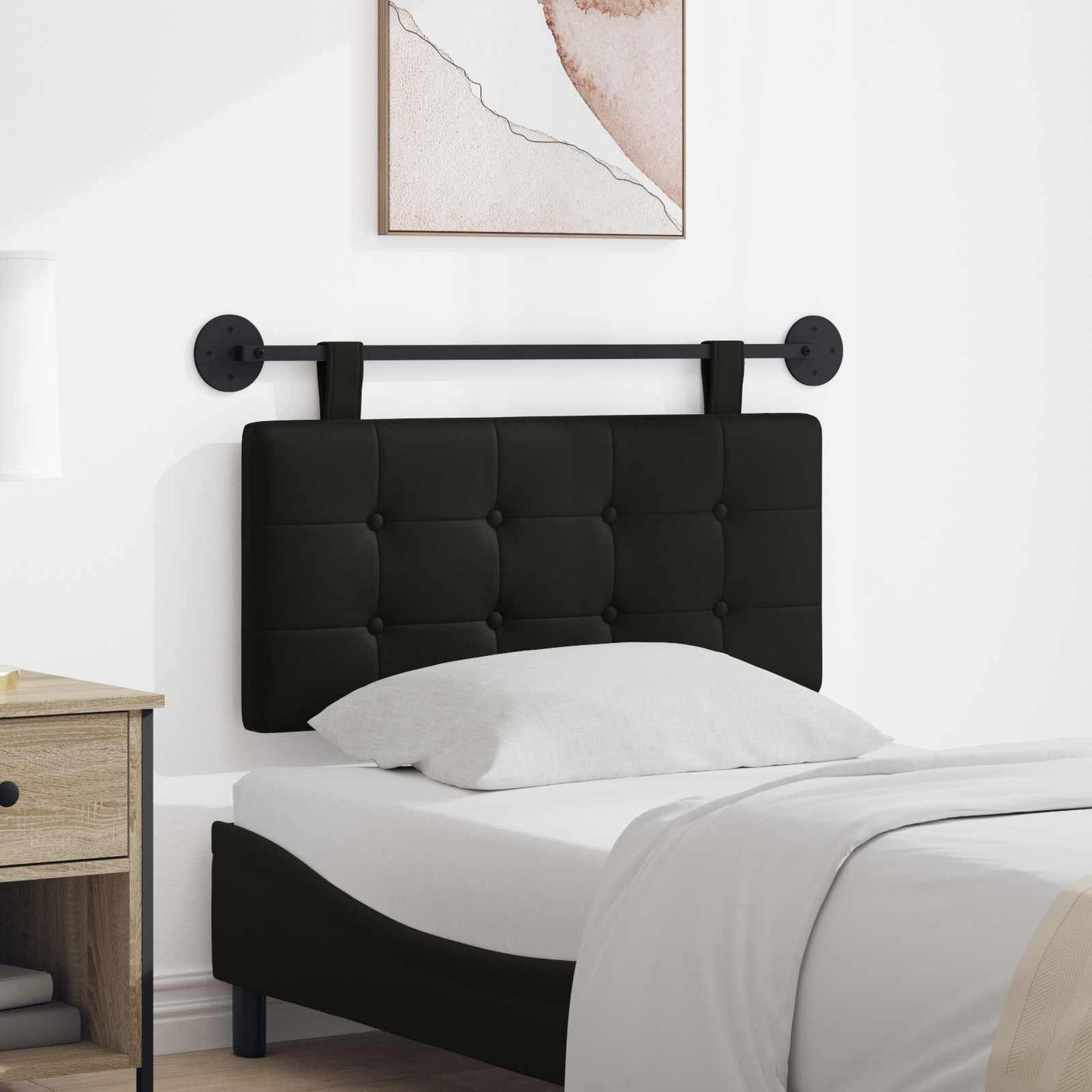 Testata appesa Nero 100 x 55 x 5 cm Pelle Sintetica