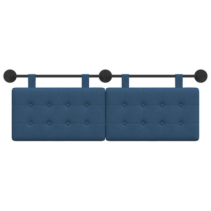 Testata appesa Montaggio a parete Blu 130 x 55 x 5 cm Tessuto