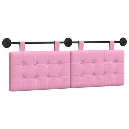 Testata appesa Montaggio a parete Rosa 130 x 55 x 5 cm Tessuto