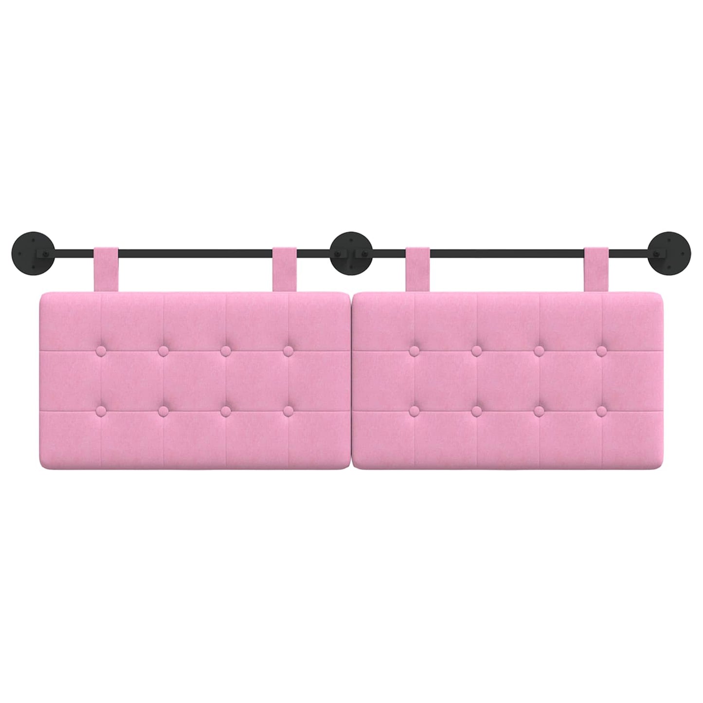 Testata appesa Montaggio a parete Rosa 130 x 55 x 5 cm Tessuto