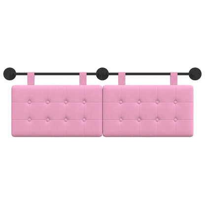 Testata appesa Montaggio a parete Rosa 130 x 55 x 5 cm Tessuto