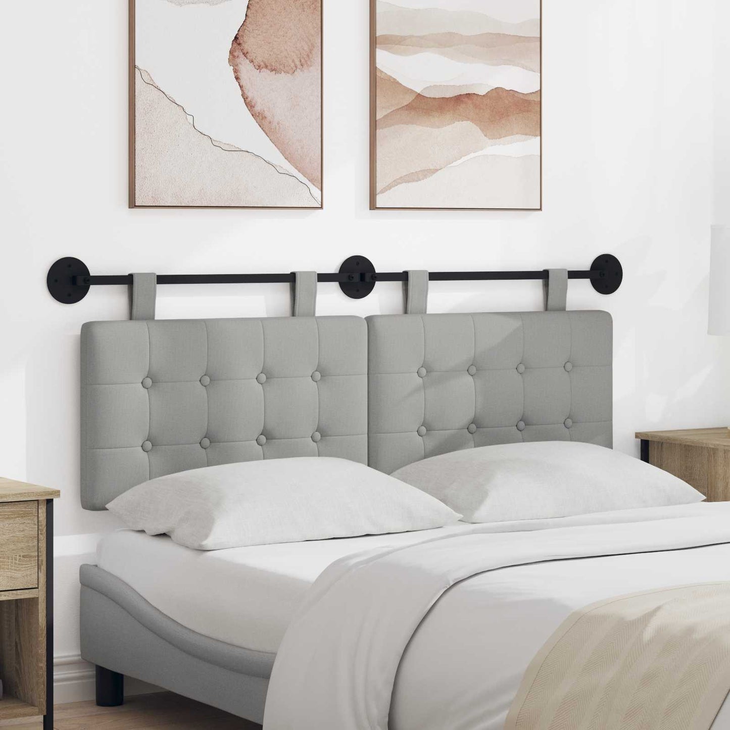 Testata appesa Grigio Nuvola 150 x 55 x 5 cm Tessuto