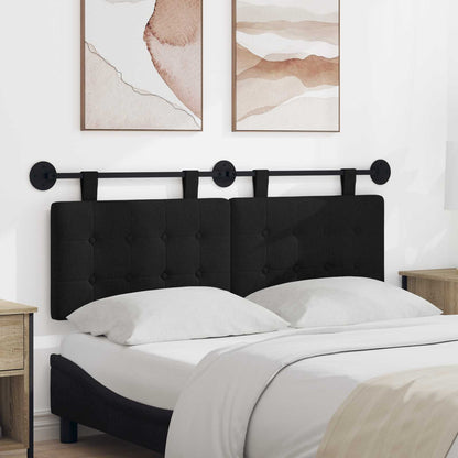 Testata appesa Montaggio a parete Nero 150 x 55 x 5 cm Tessuto