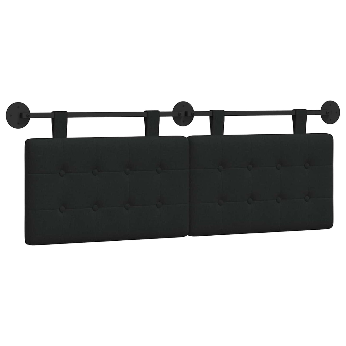 Testata appesa Montaggio a parete Nero 150 x 55 x 5 cm Tessuto