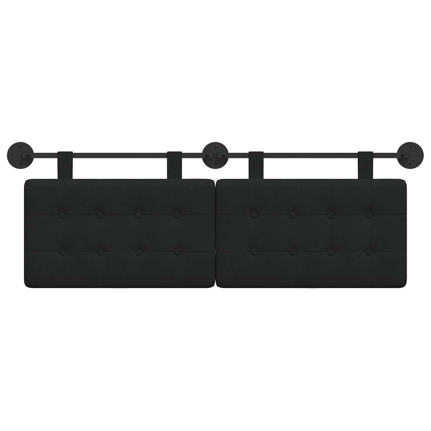 Testata appesa Montaggio a parete Nero 150 x 55 x 5 cm Tessuto