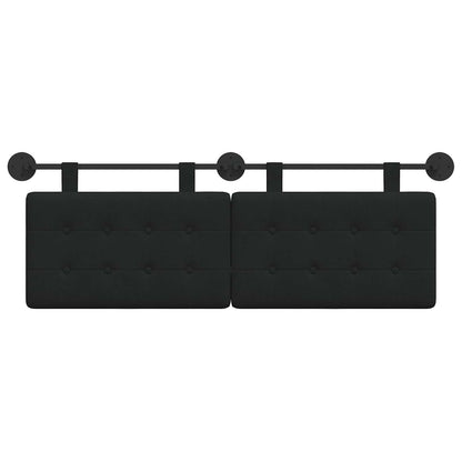Testata appesa Montaggio a parete Nero 150 x 55 x 5 cm Tessuto