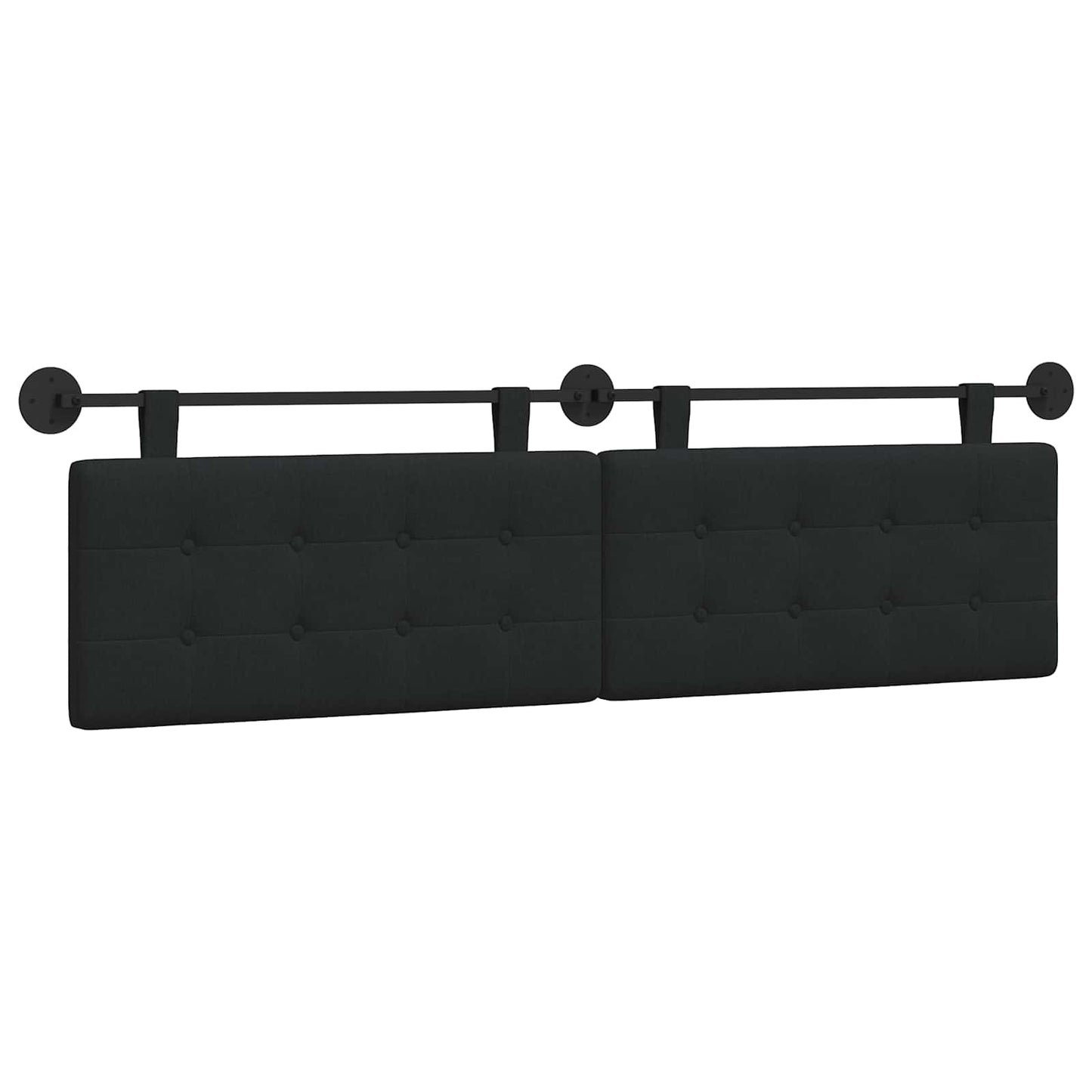 Testata appesa Montaggio a parete Nero 170 x 55 x 5 cm Tessuto