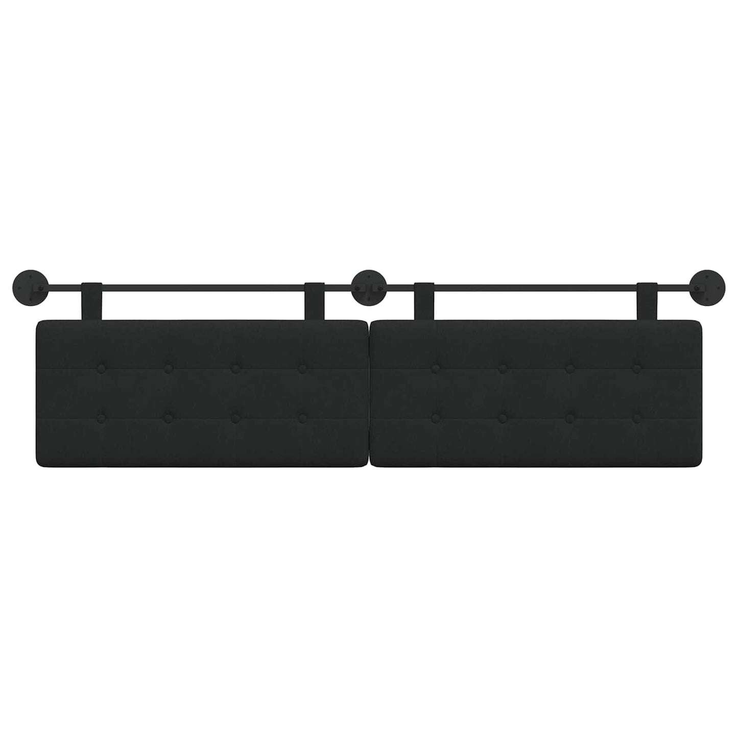 Testata appesa Montaggio a parete Nero 170 x 55 x 5 cm Tessuto