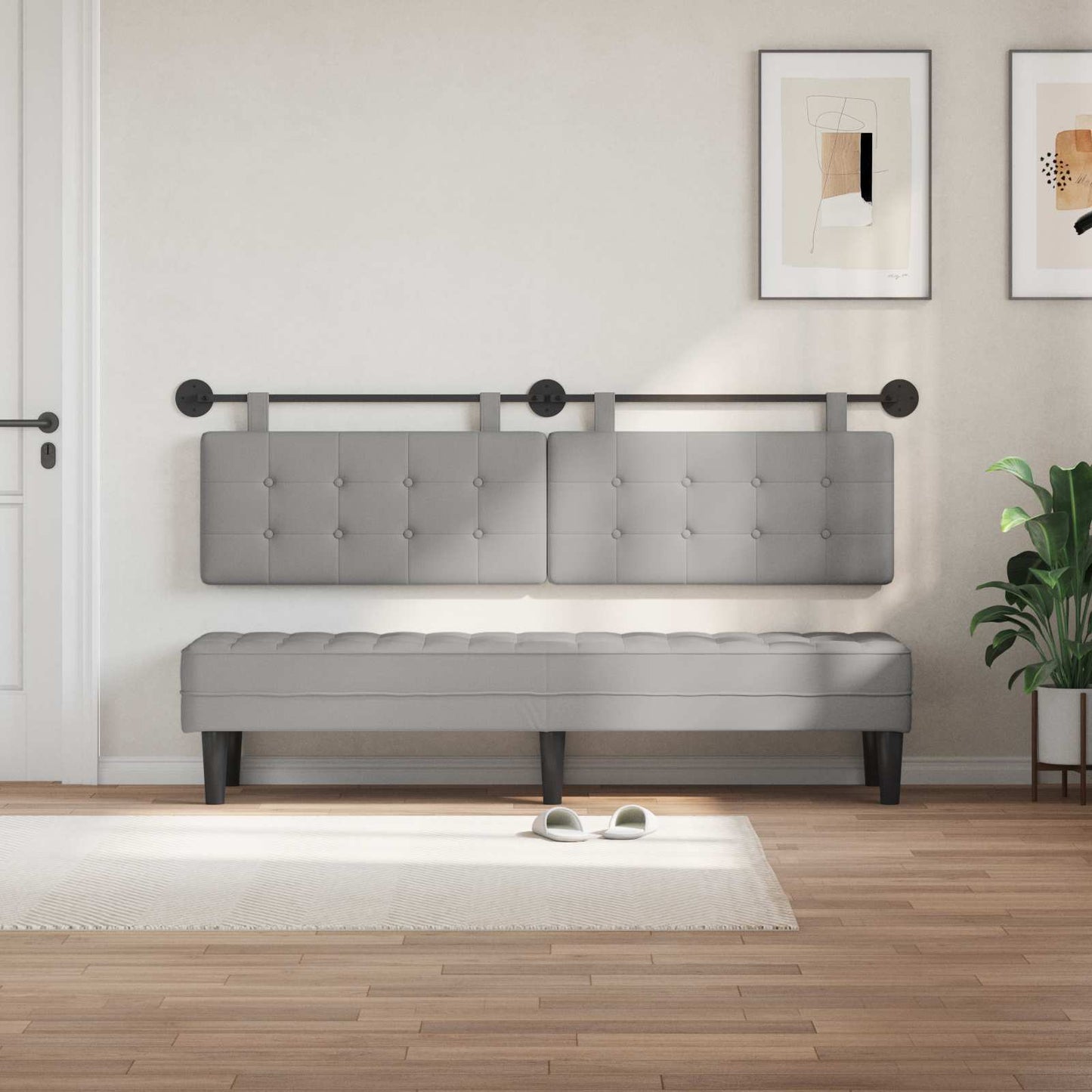 Testata appesa Grigio Nuvola 190 x 55 x 5 cm Tessuto