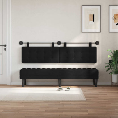 Testata appesa Montaggio a parete Nero 190 x 55 x 5 cm Tessuto