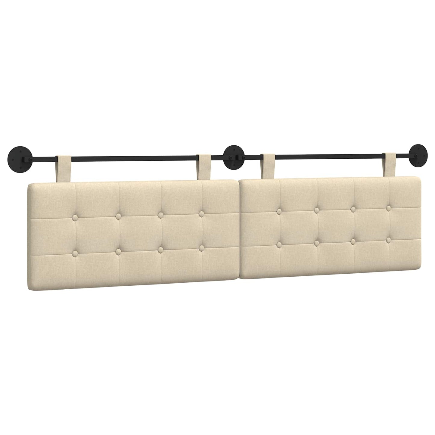 Testata appesa Montaggio a parete Crema 190 x 55 x 5 cm Tessuto