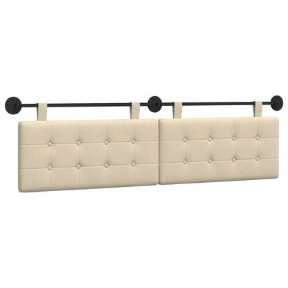 Testata appesa Montaggio a parete Crema 190 x 55 x 5 cm Tessuto