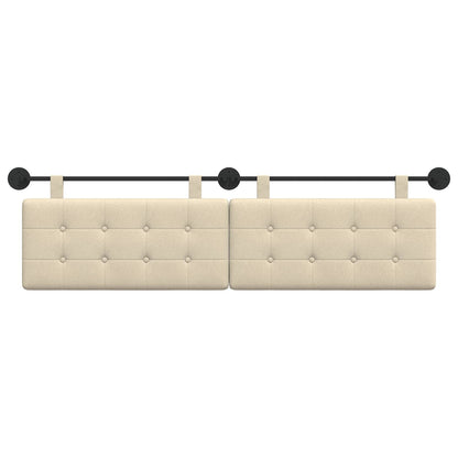 Testata appesa Montaggio a parete Crema 190 x 55 x 5 cm Tessuto