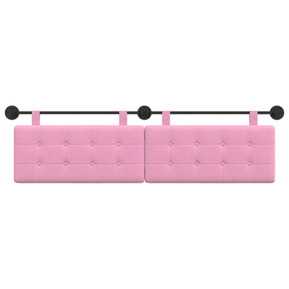 Testata appesa Montaggio a parete Rosa 190 x 55 x 5 cm Tessuto