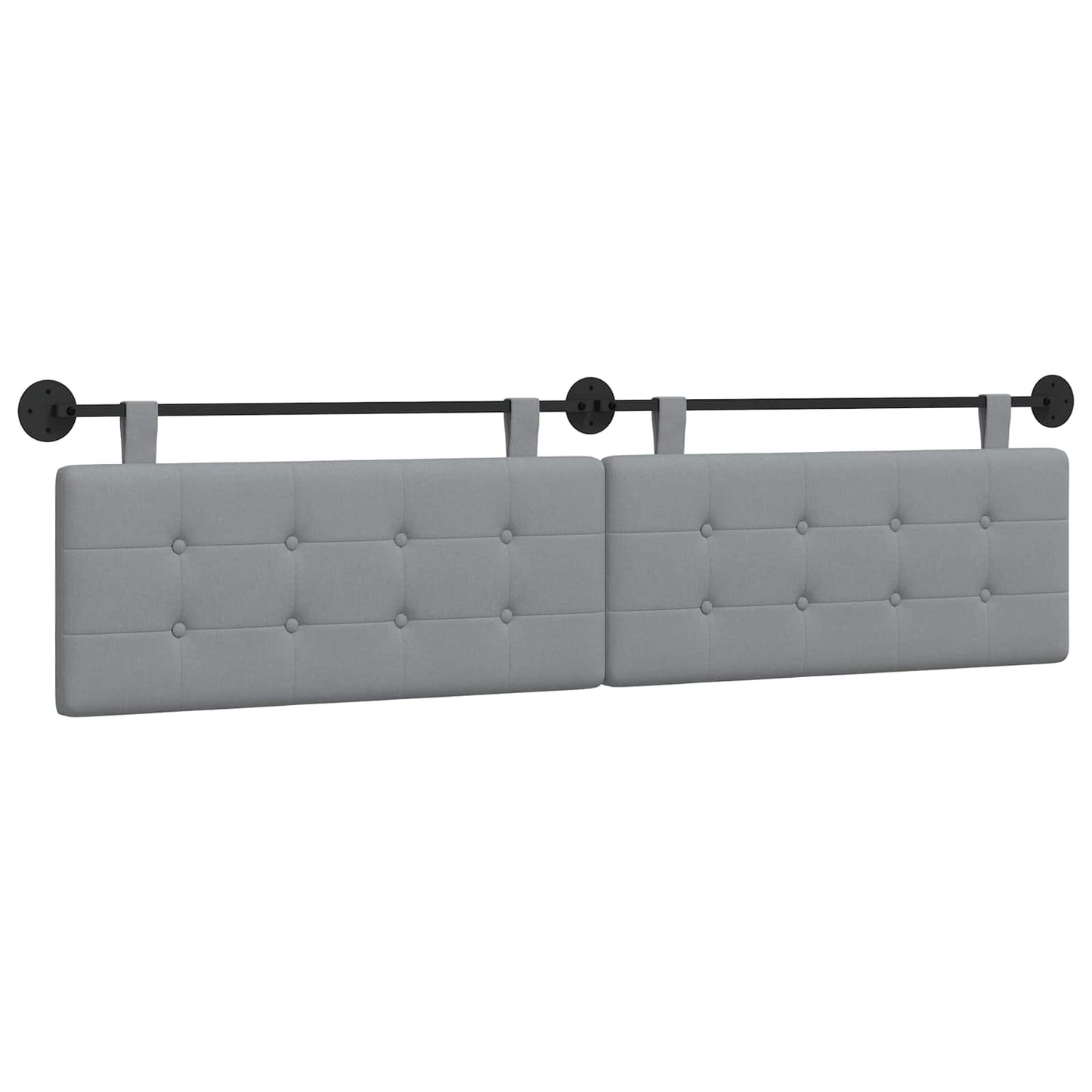 Testata appesa Grigio chiaro 210 x 55 x 5 cm Tessuto