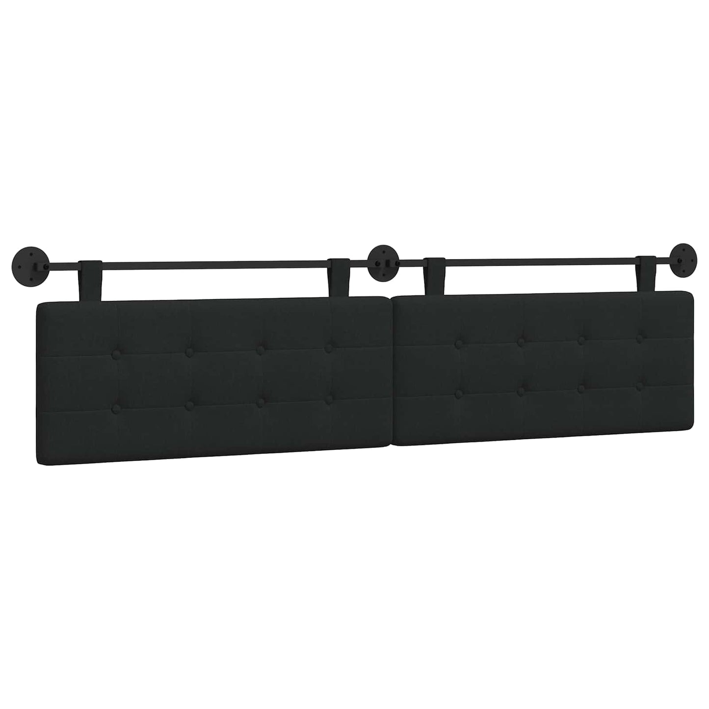 Testata appesa Montaggio a parete Nero 210 x 55 x 5 cm Tessuto