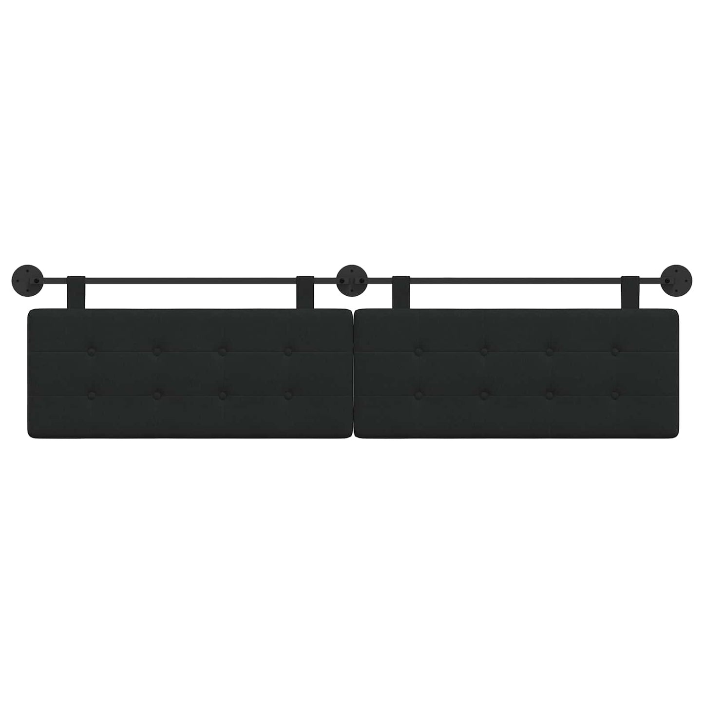 Testata appesa Montaggio a parete Nero 210 x 55 x 5 cm Tessuto