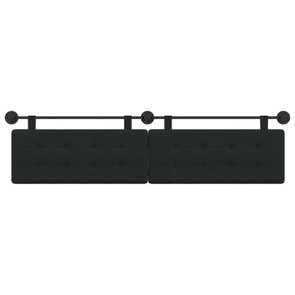 Testata appesa Montaggio a parete Nero 210 x 55 x 5 cm Tessuto