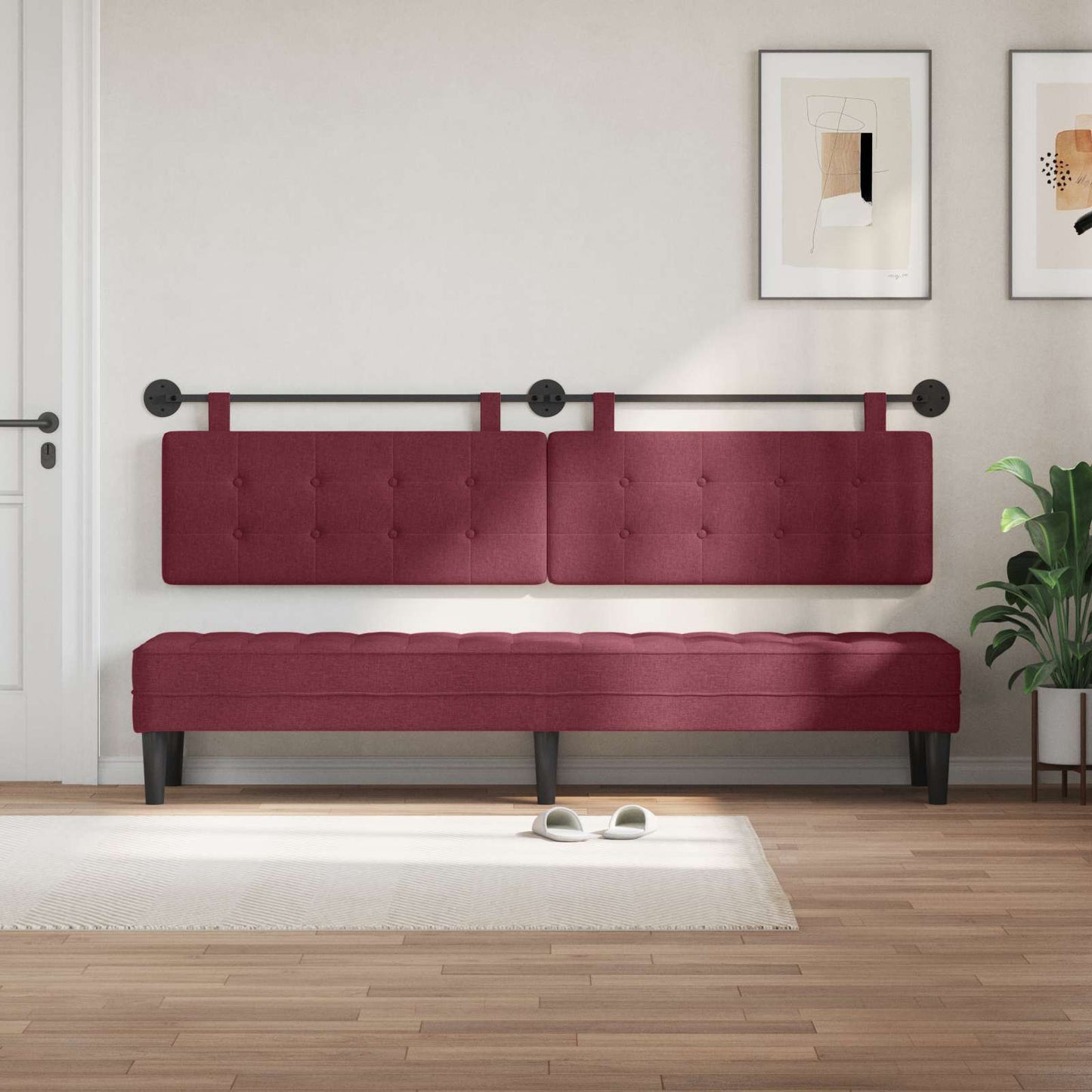 Testata appesa Rosso Vino 210 x 55 x 5 cm Tessuto