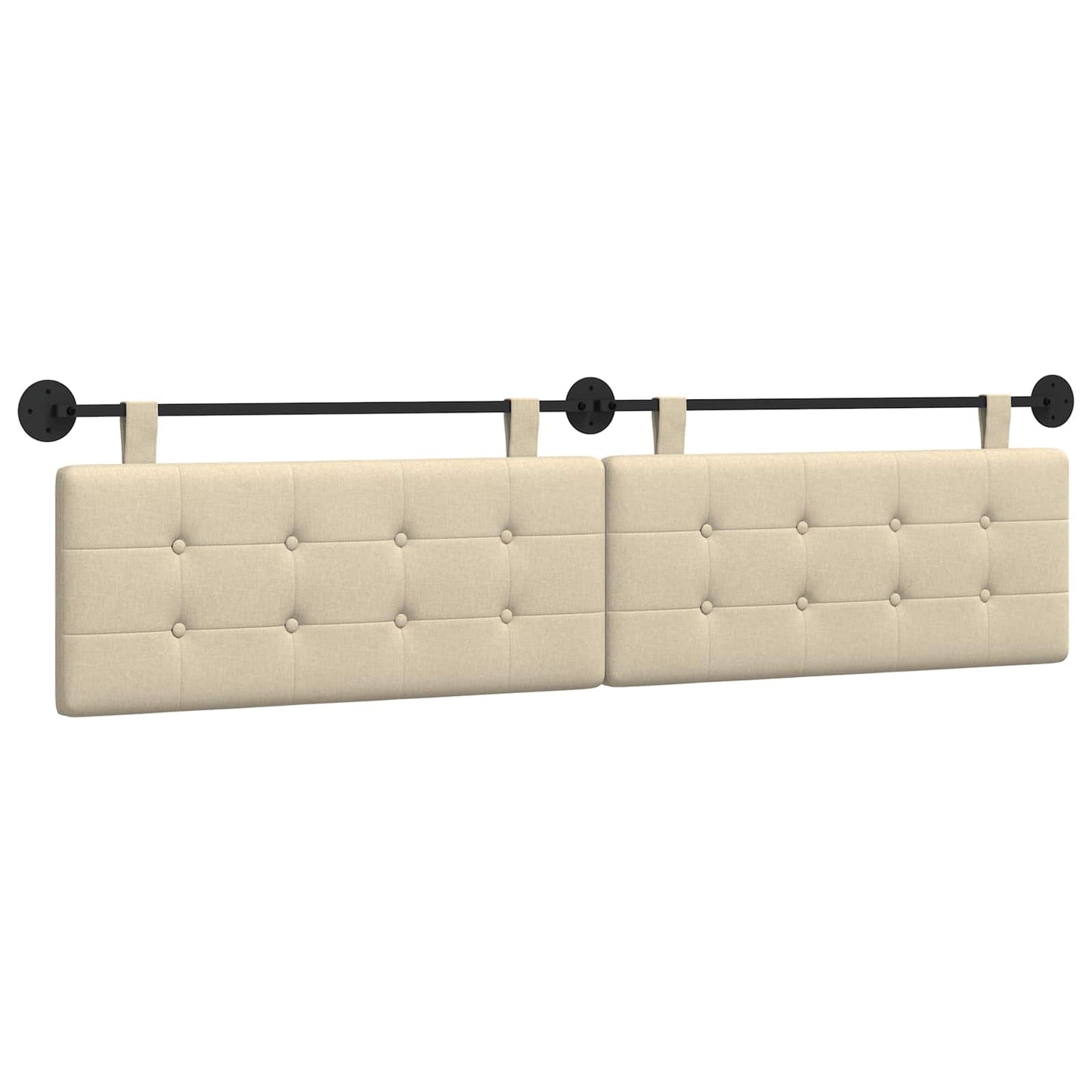 Testata appesa Montaggio a parete Crema 210 x 55 x 5 cm Tessuto